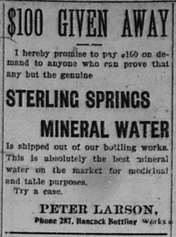 Newspaper ad - <i>The Copper Country Evening News, 20 Dec 1900</i>